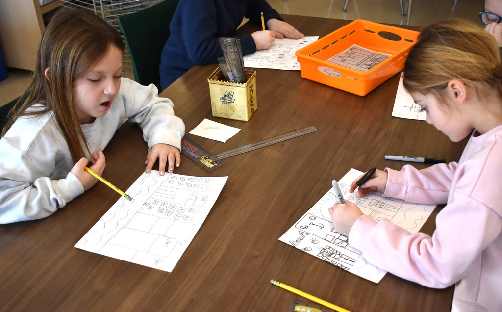 students in art class