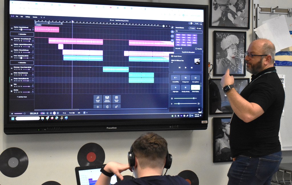 teacher with students