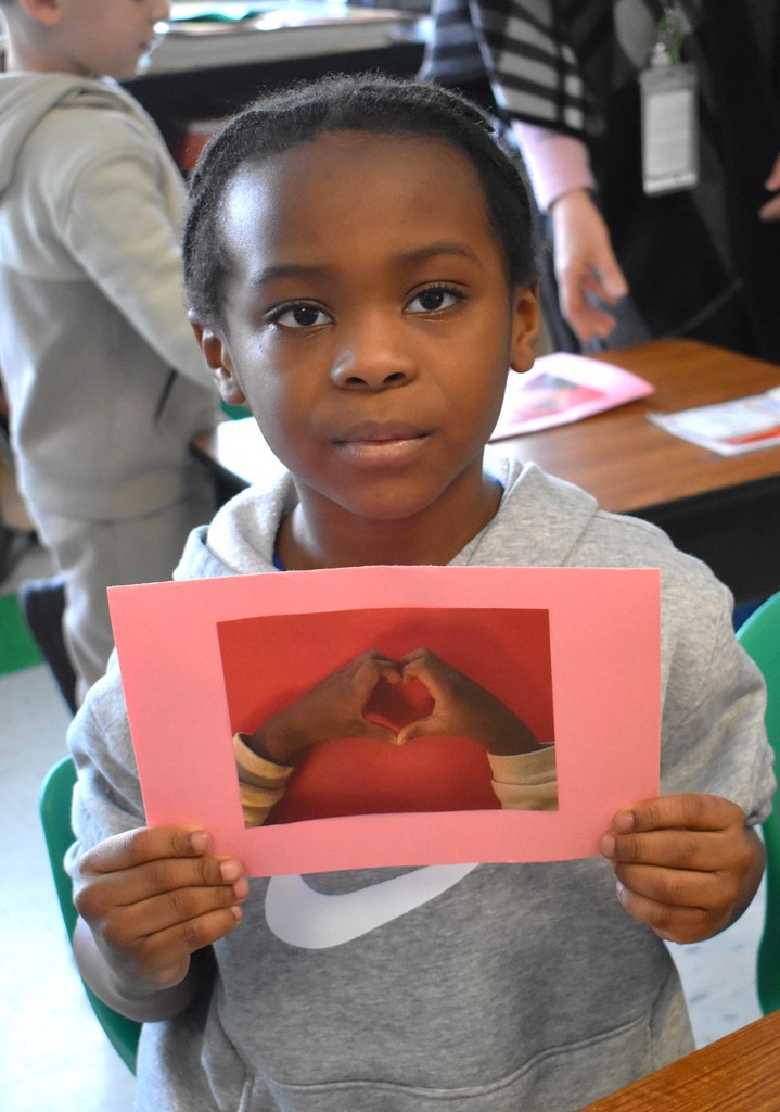 student with valentine