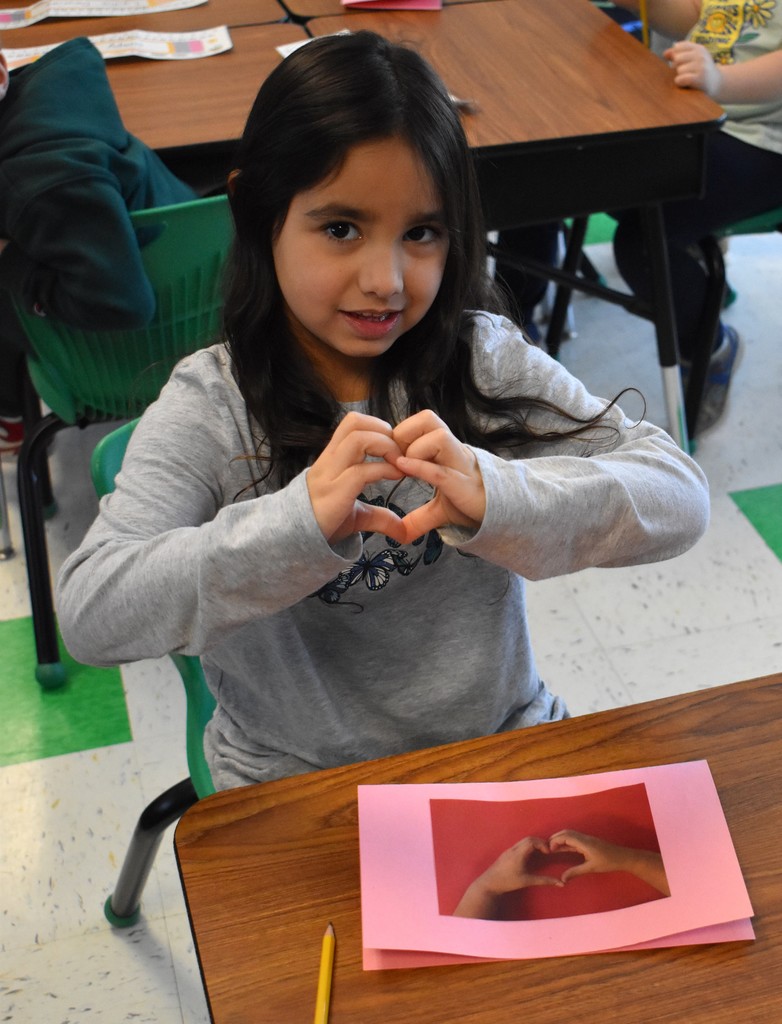 student with valentine