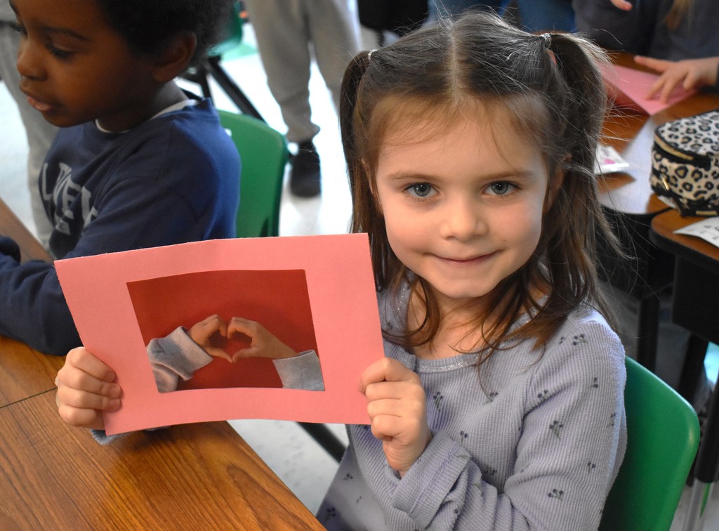 student with valentine
