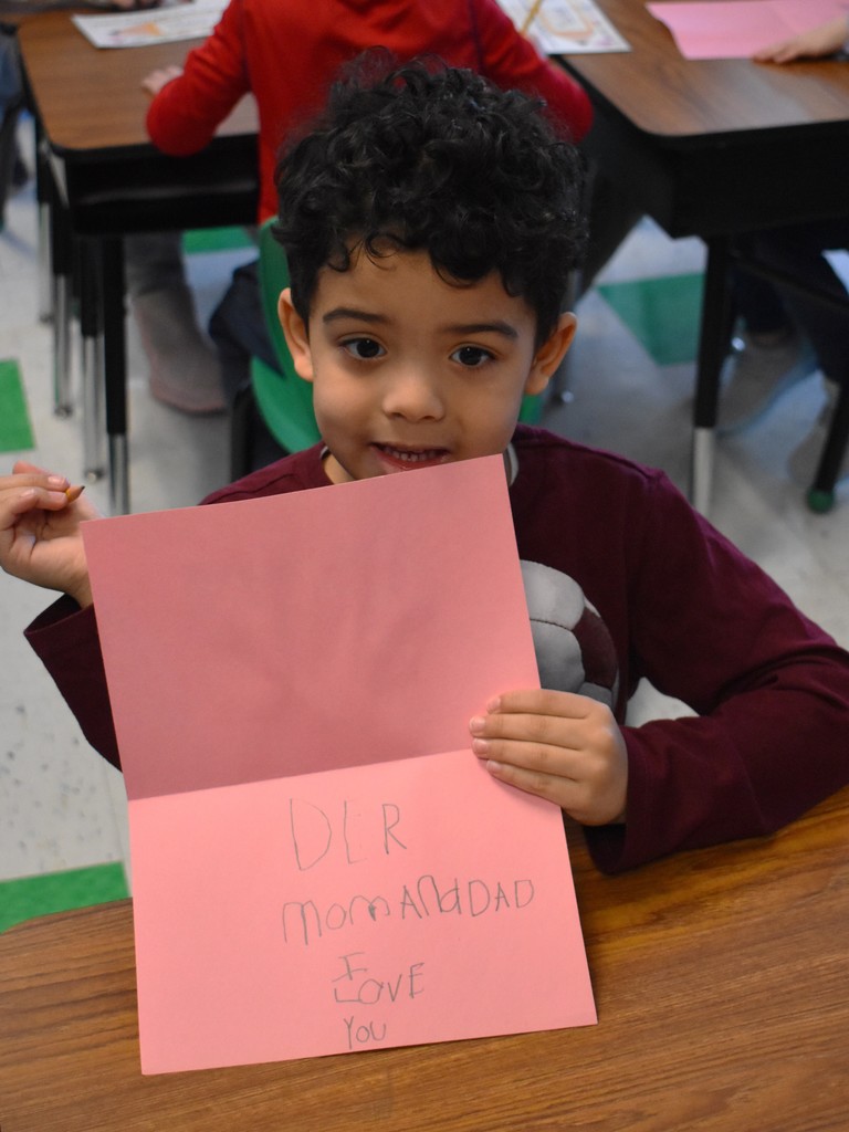 student with valentine