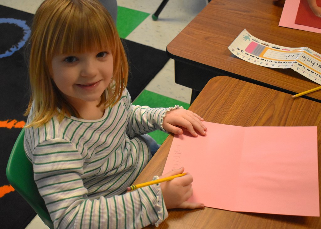 student with valentine