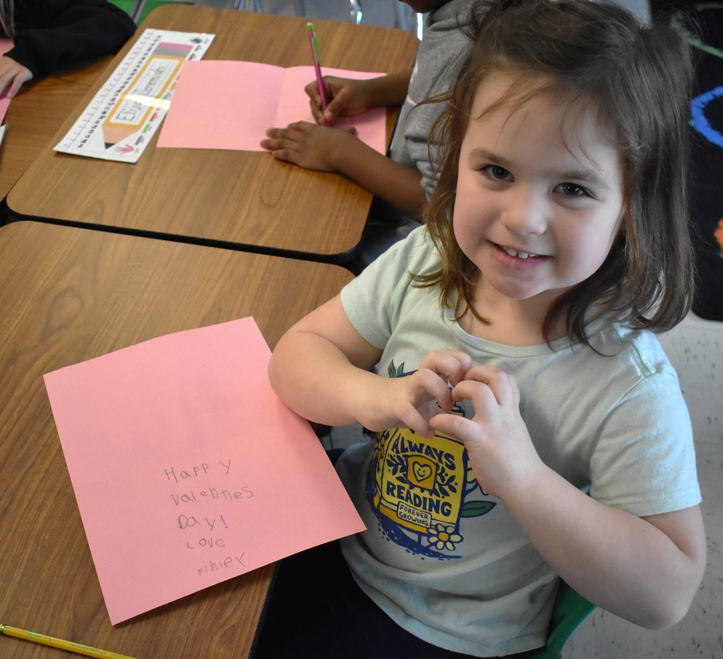 student with valentine