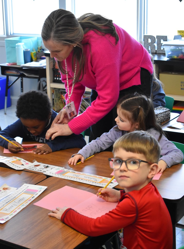 teacher with students