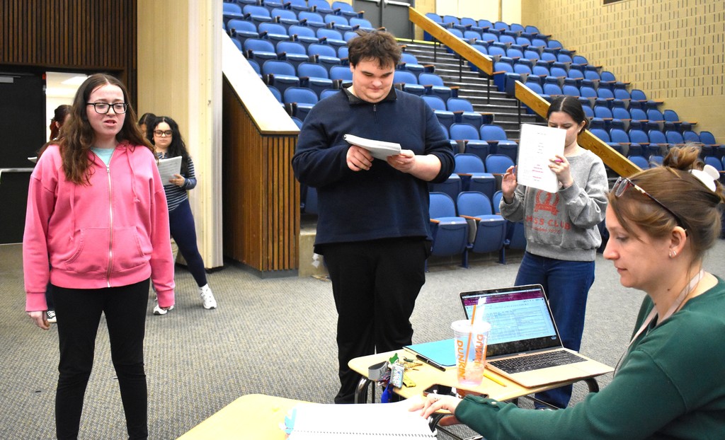 students at rehearsal