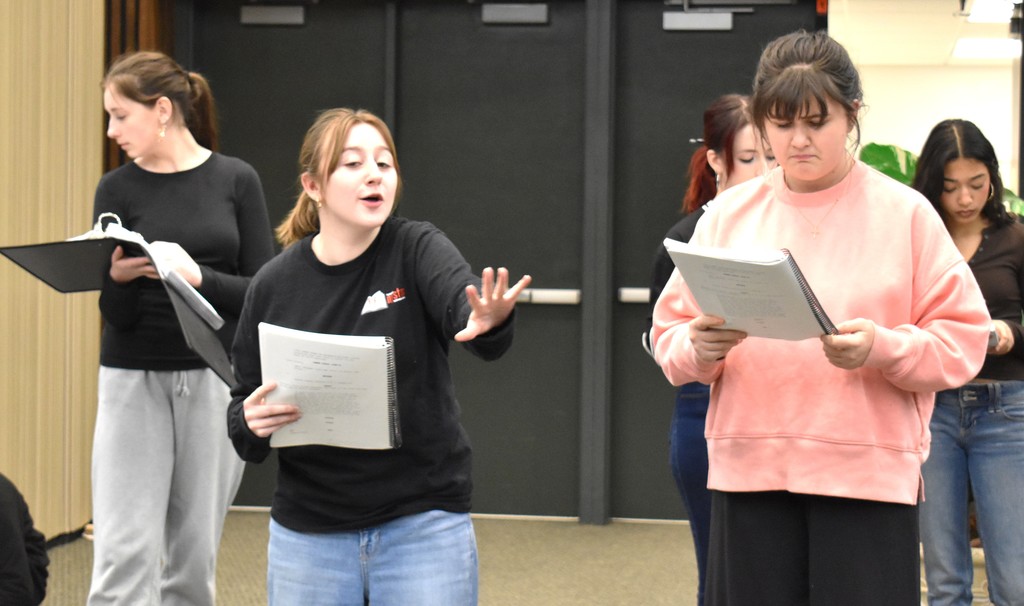 students at rehearsal