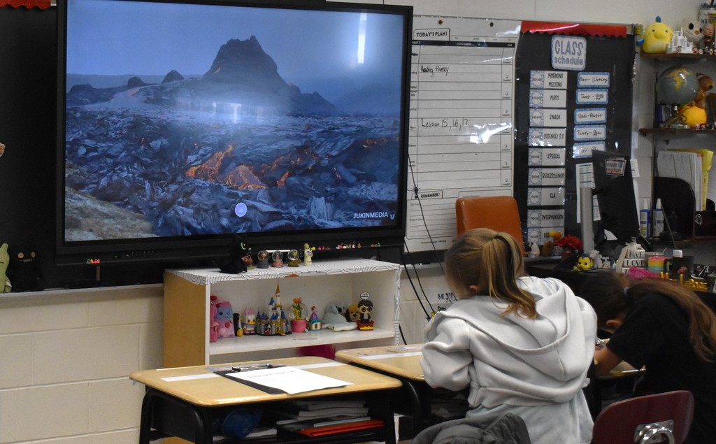 students in science class