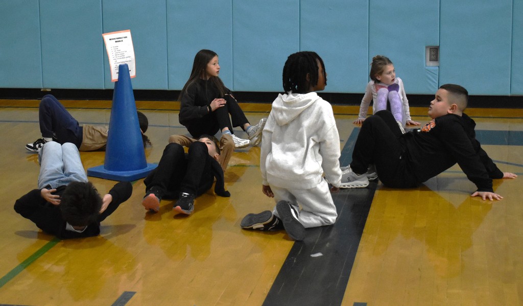 students in PE class