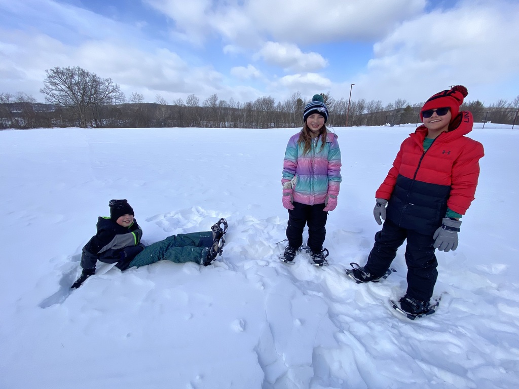 students in snow
