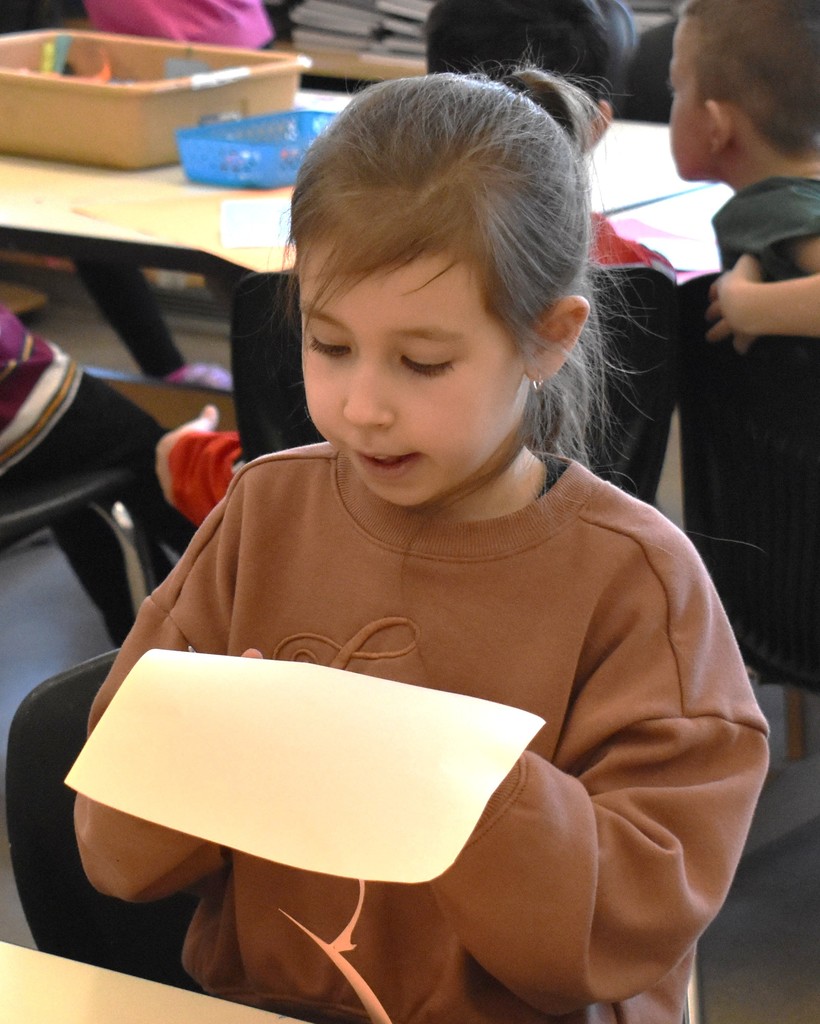 student in art class