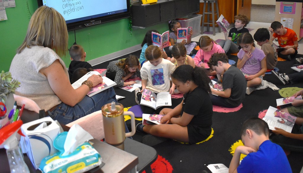 teacher with students