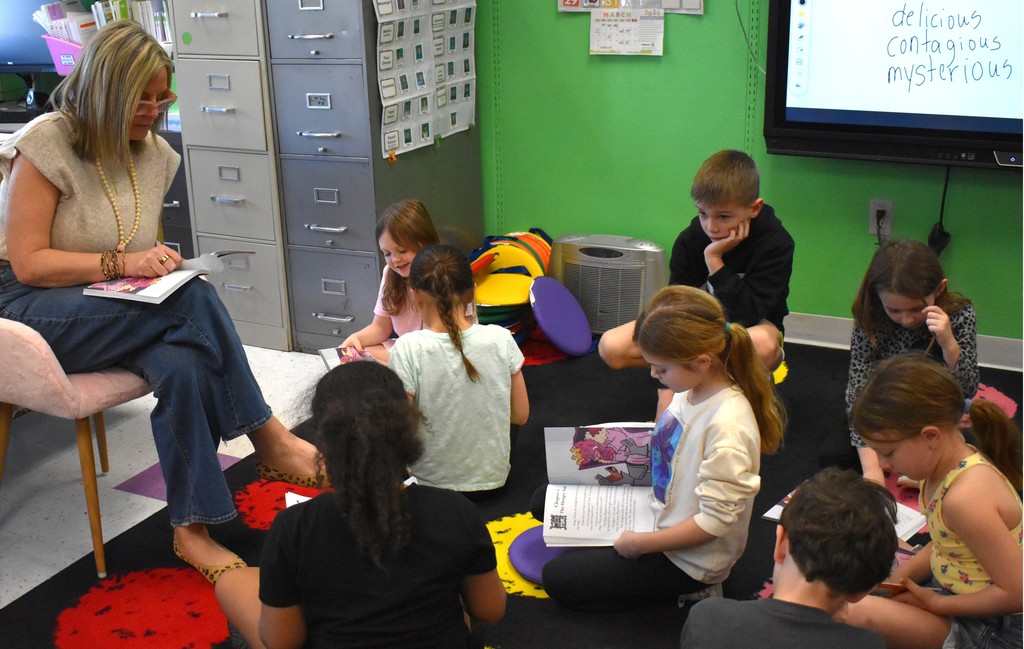 teacher with students