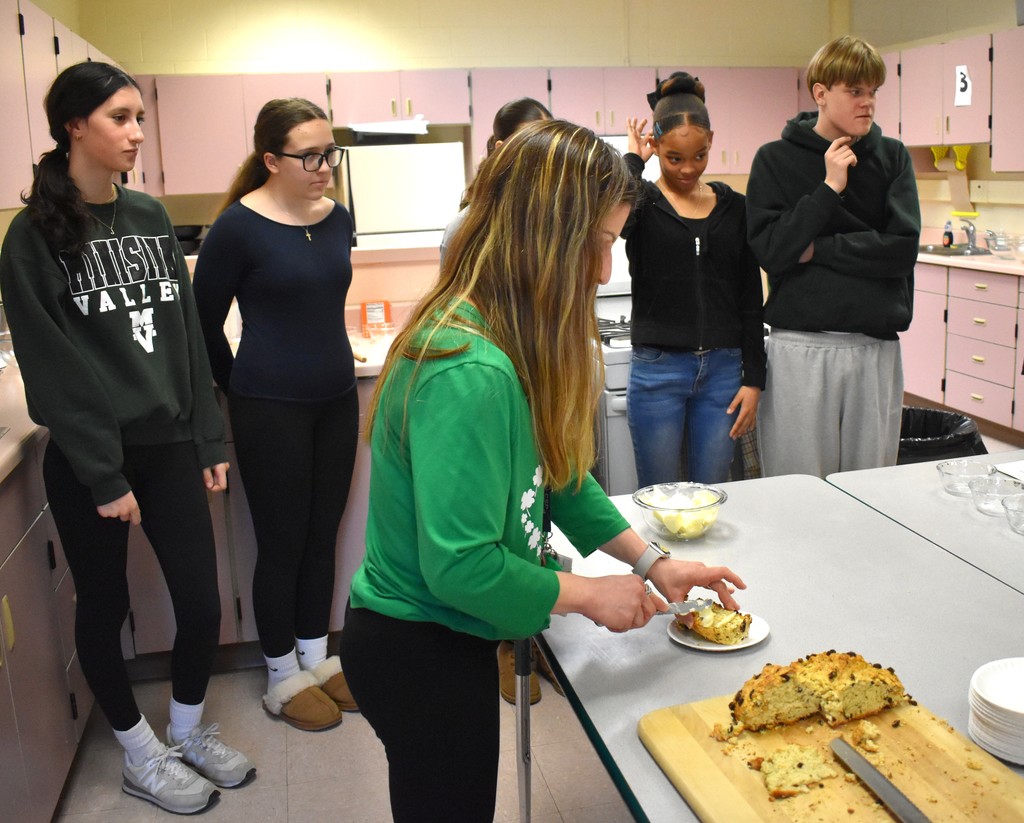 people eating irish soda bread