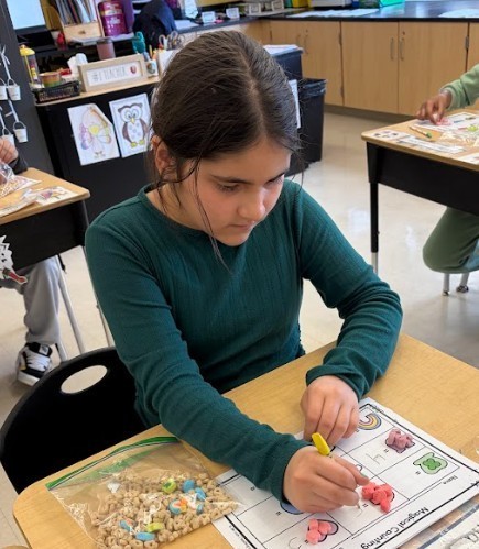 student with math work