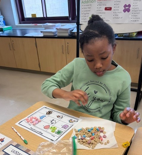 student with math work