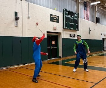 students at badminton tournament