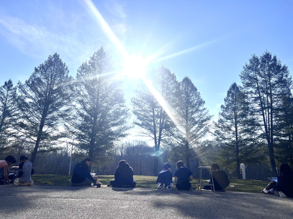 art students with supplies
