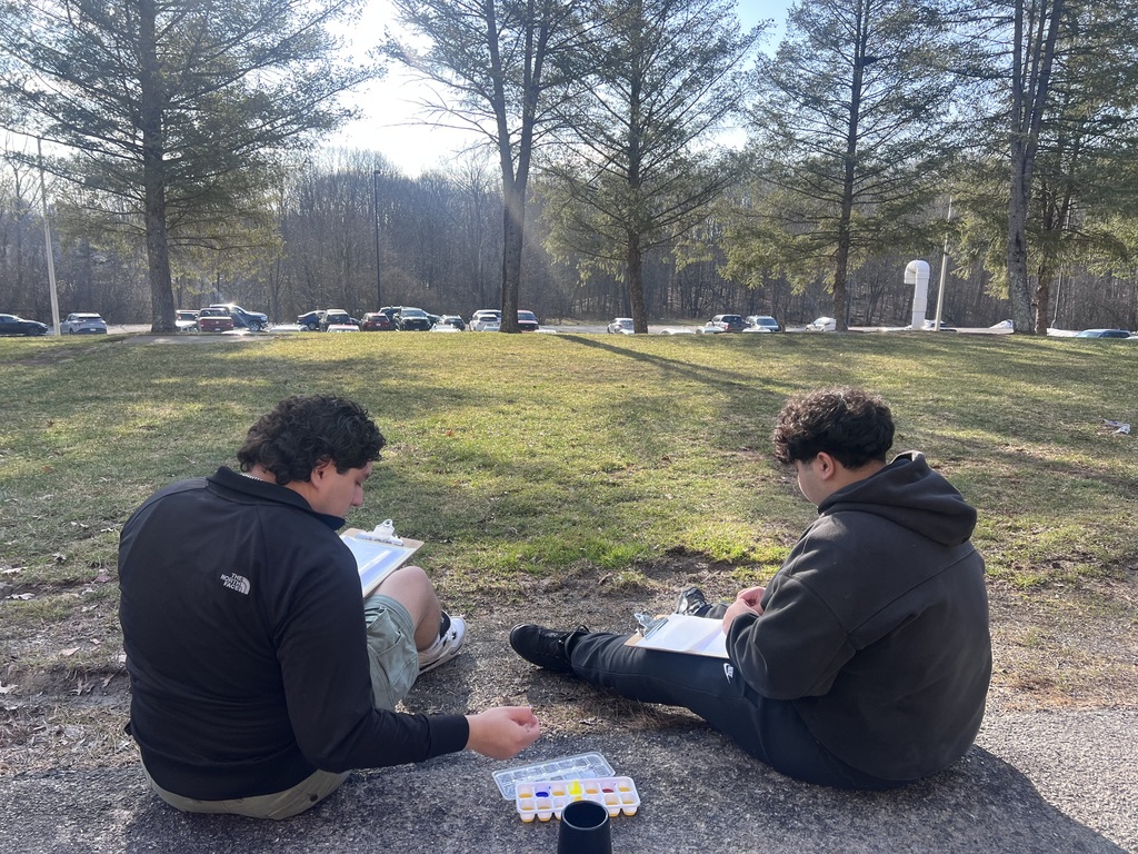 art students with supplies