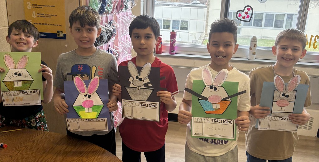 students with bunny art