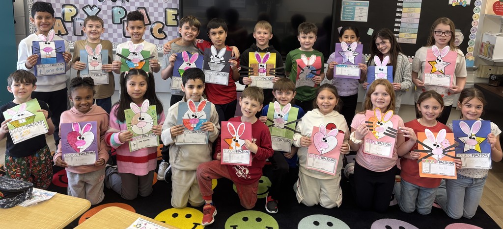 students with bunny art