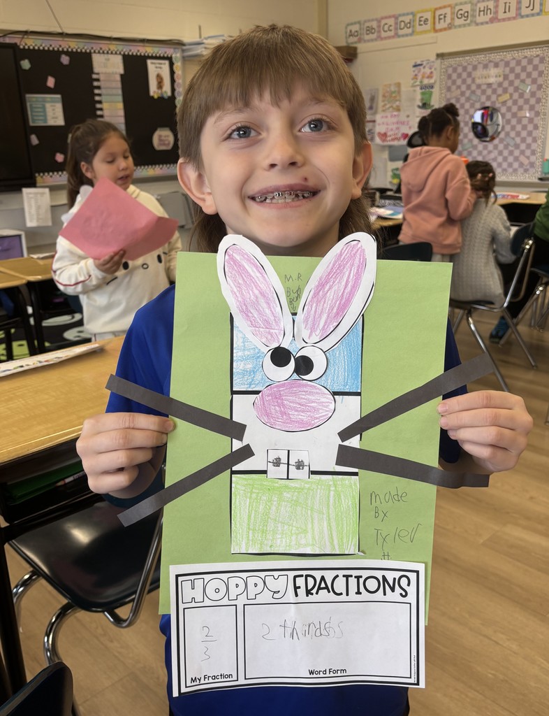 student with bunny art