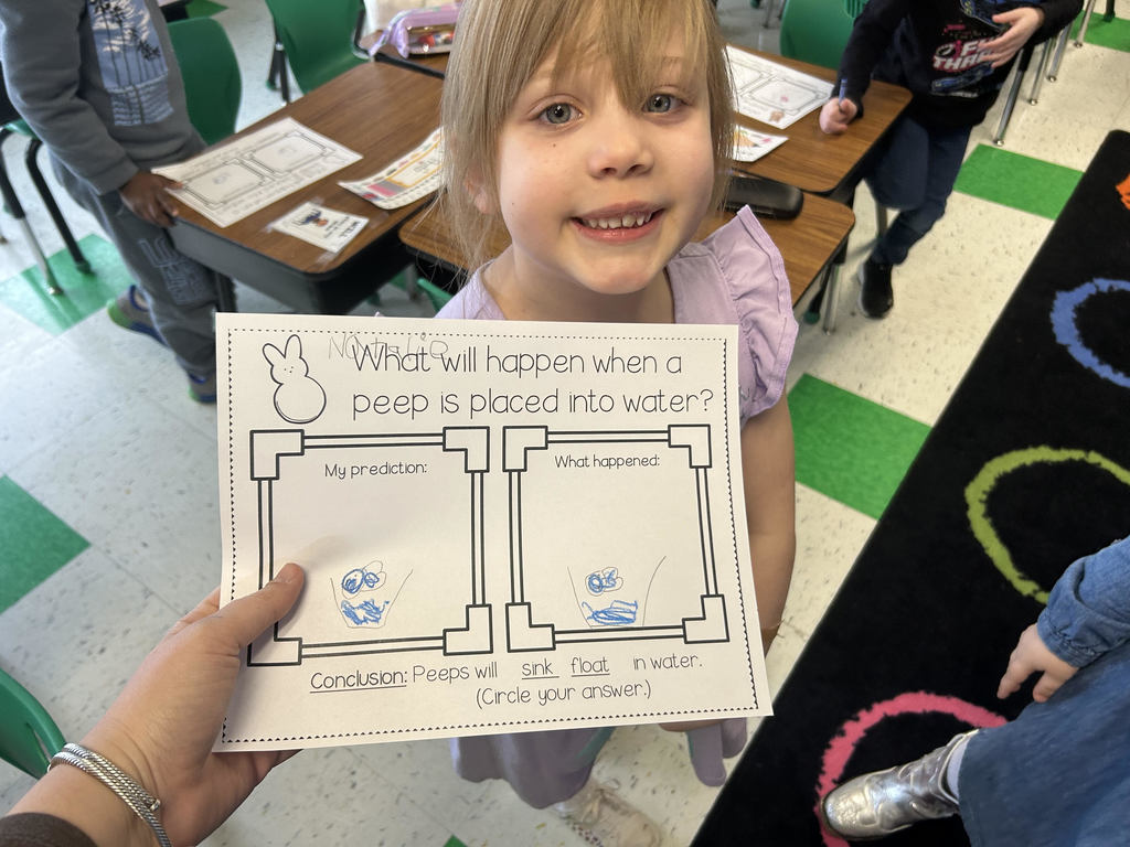 student with PEEPS paper