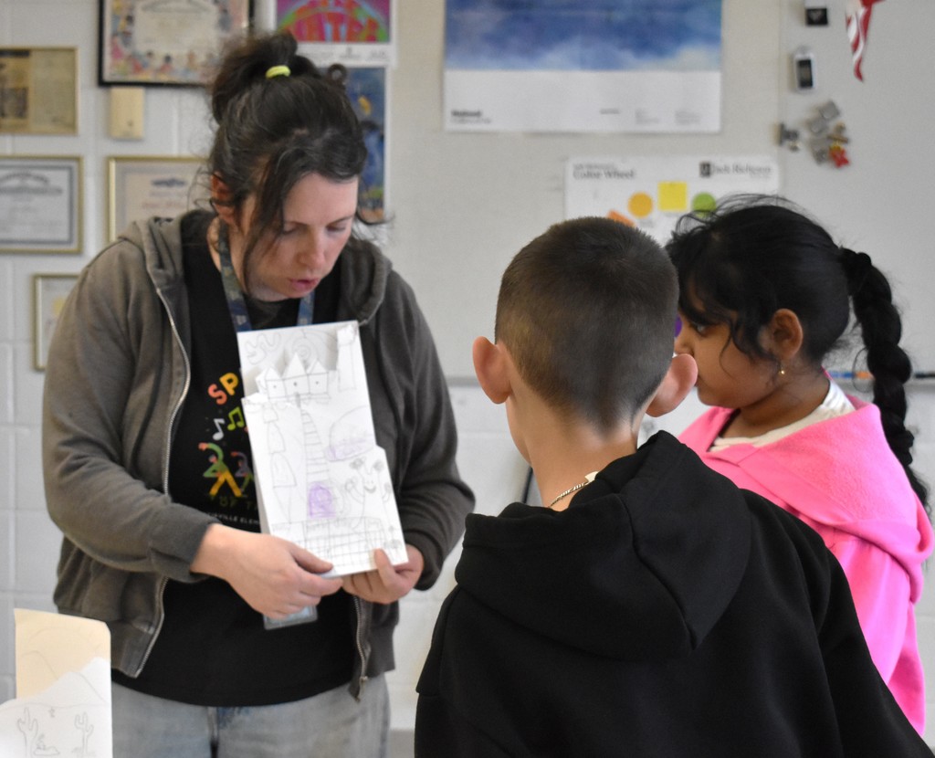 art teacher and students