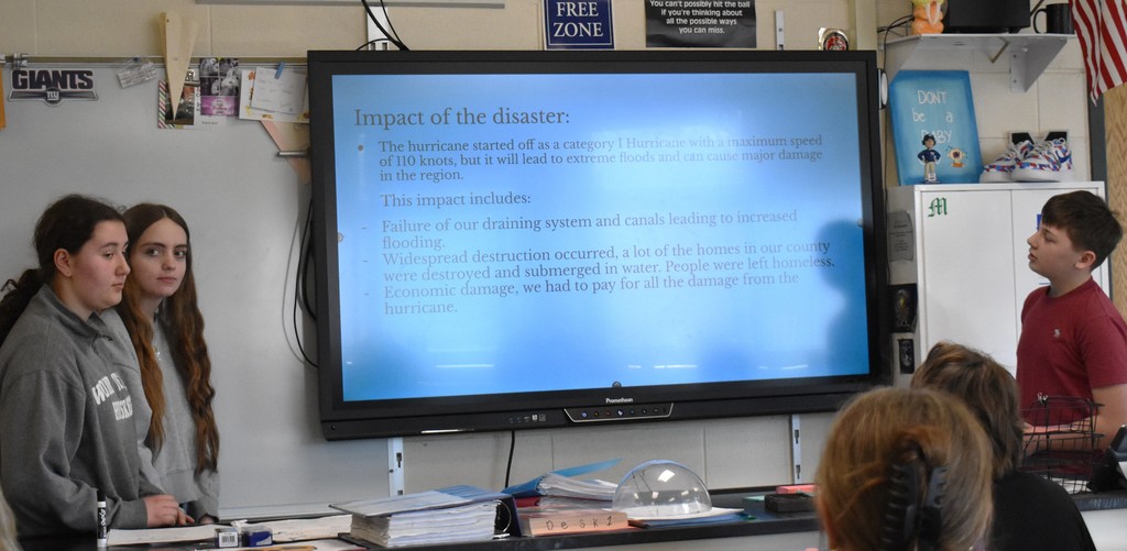 students in science class
