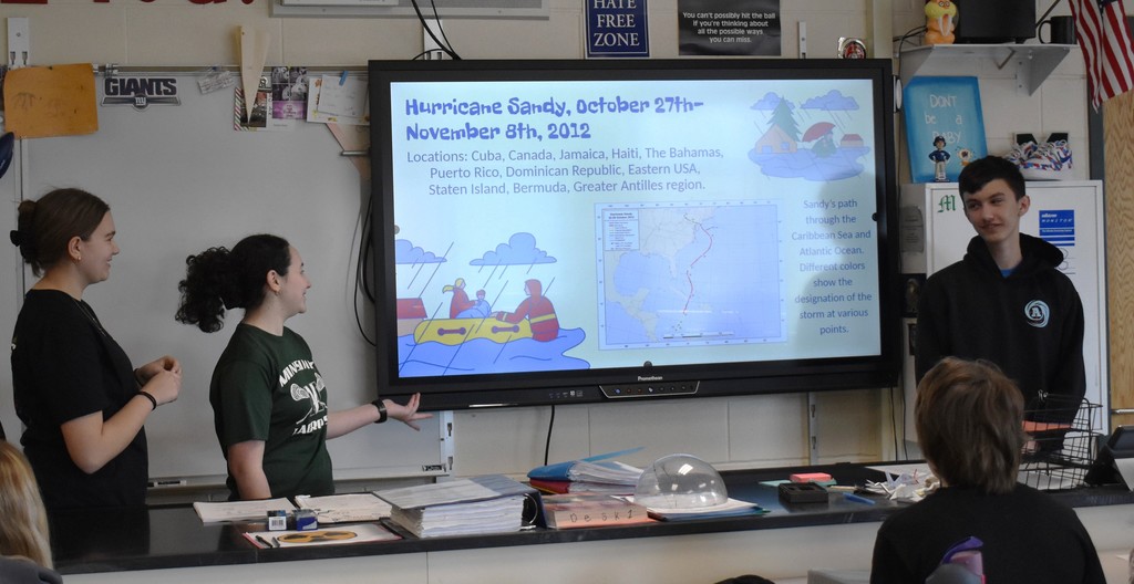 students in science class