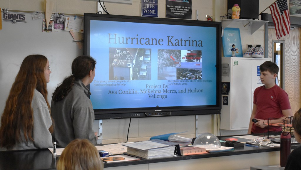 students in science class