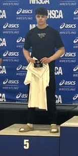 wrestler on podium