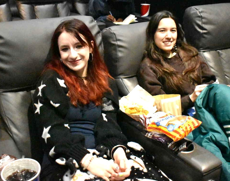 students at the movies