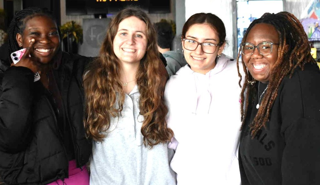 students at the movies