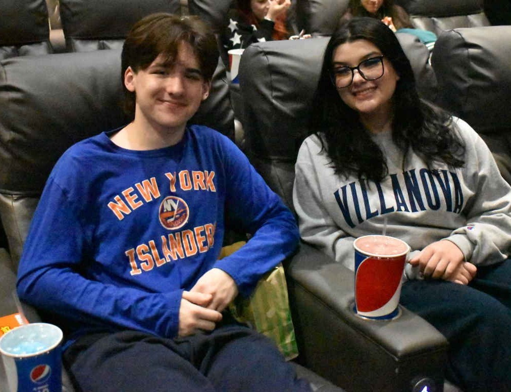 students at the movies