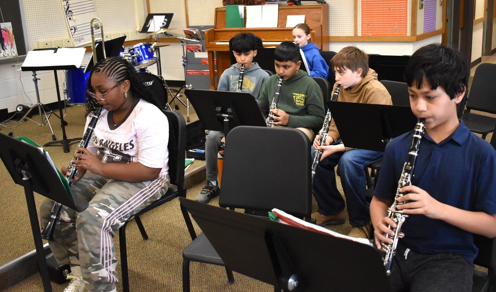 music students at work