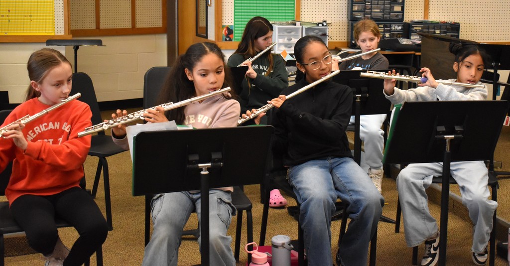 music students at work