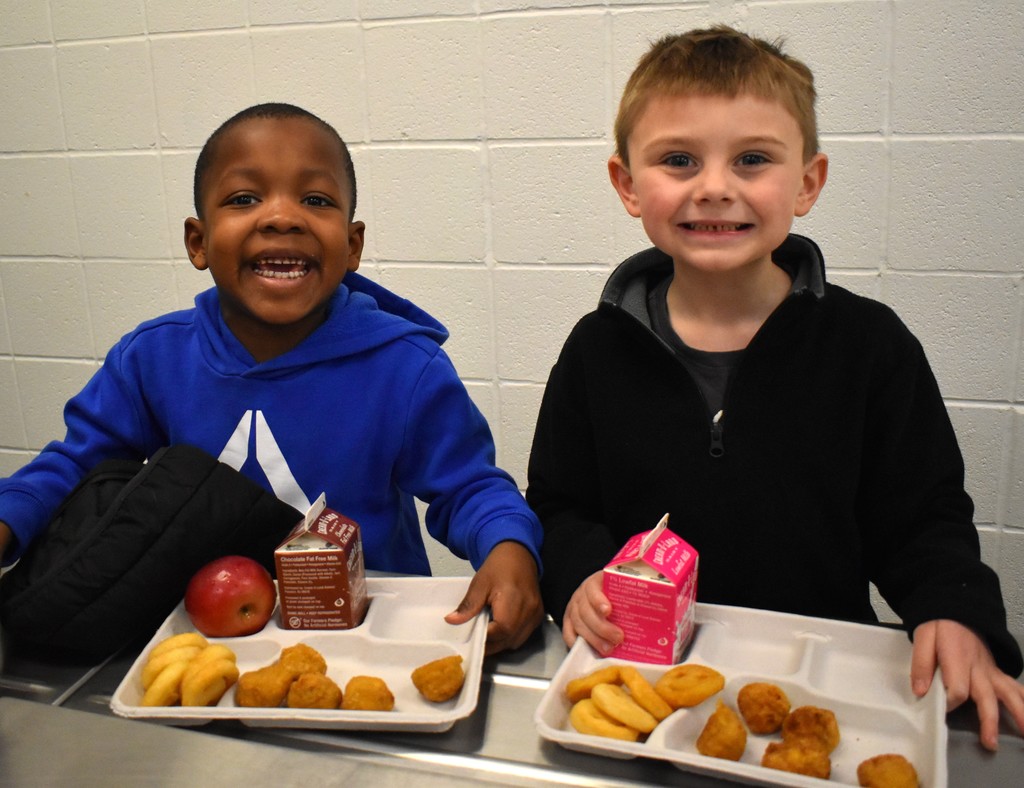 students in cafeteria