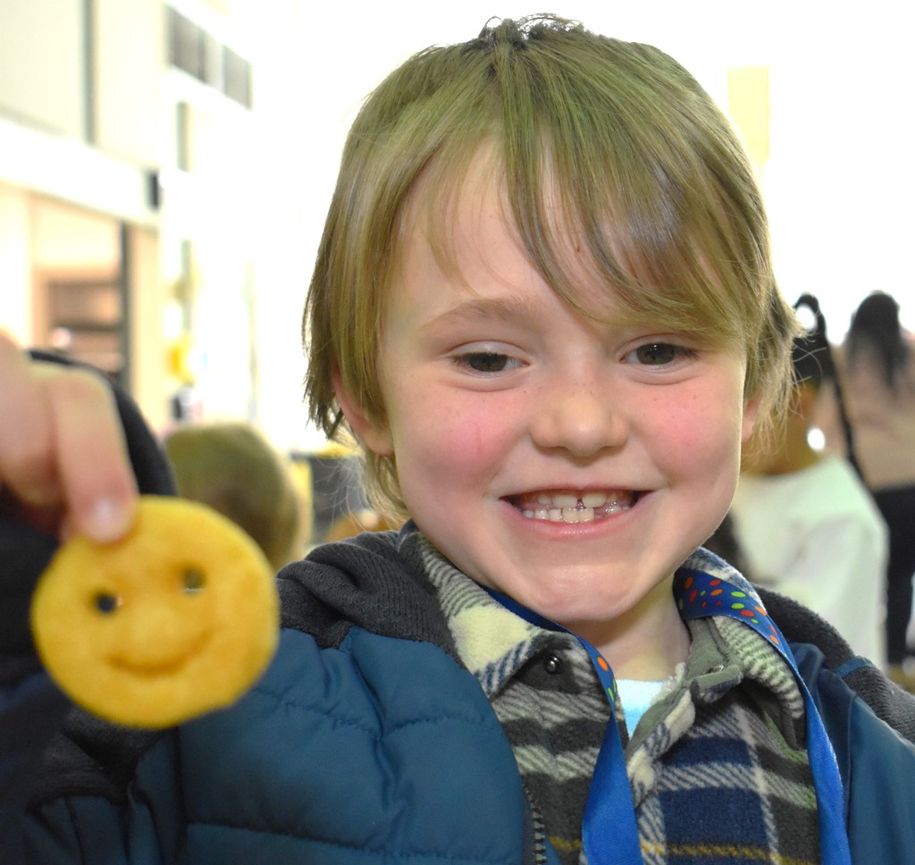 student in cafeteria