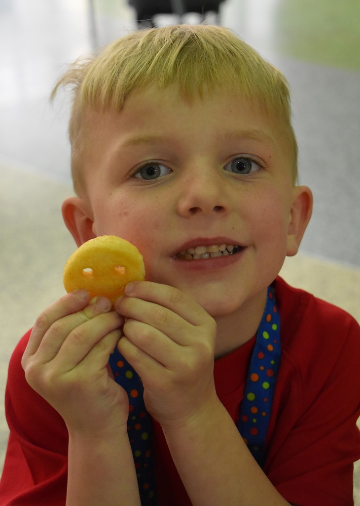 student in cafeteria