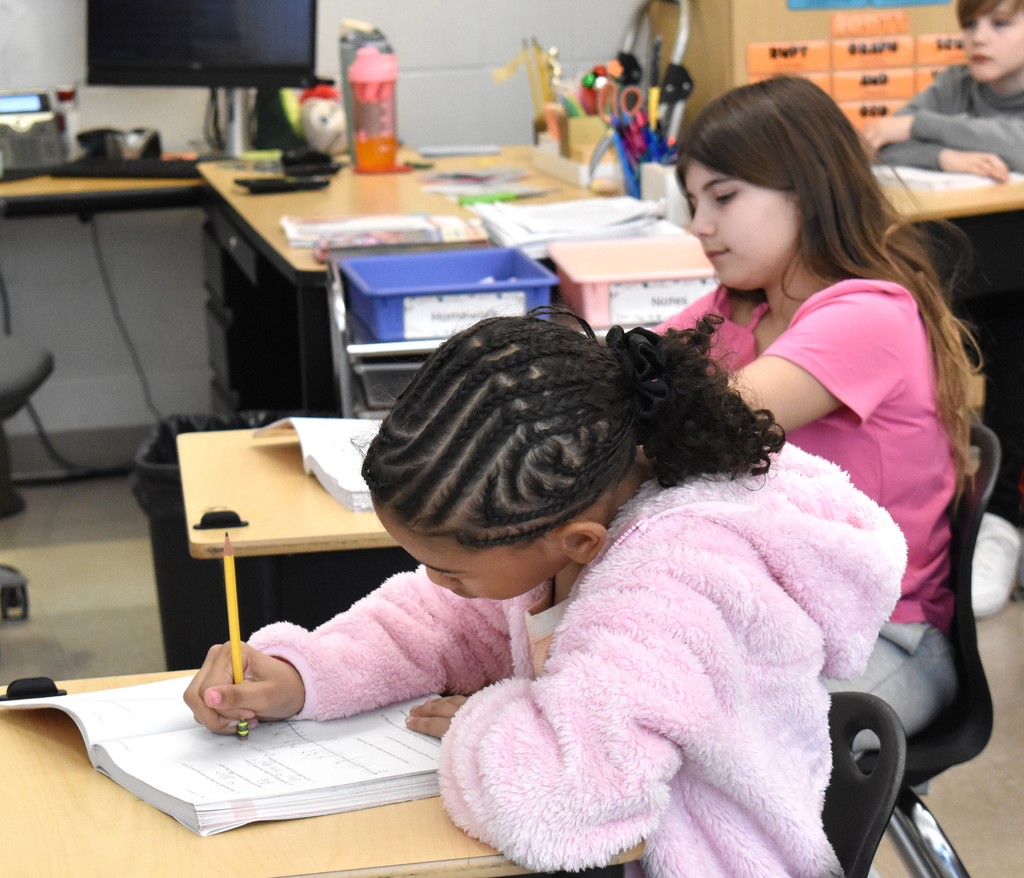 students in math class