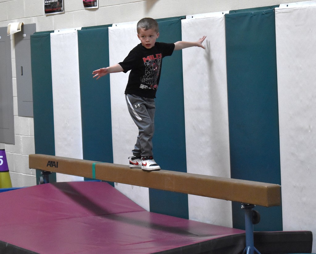 student in gym class