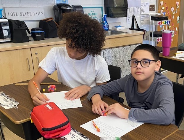 students in science class