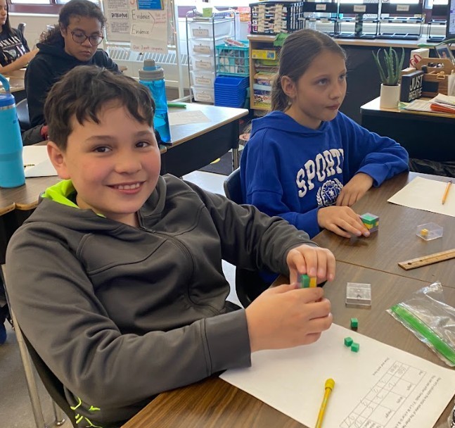 students in science class