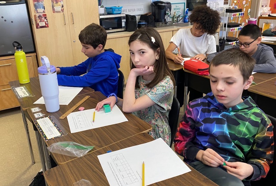 students in science class