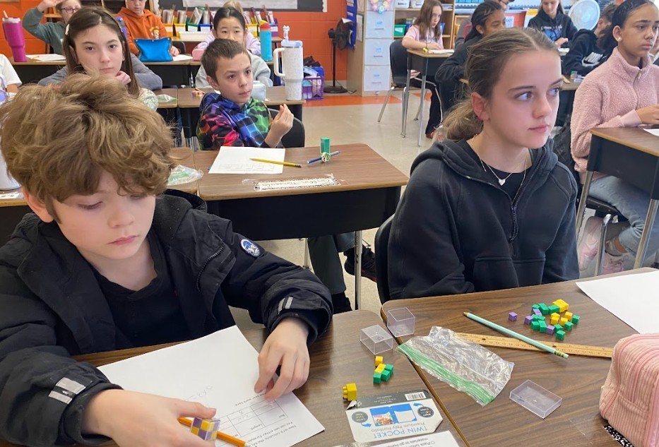 students in science class