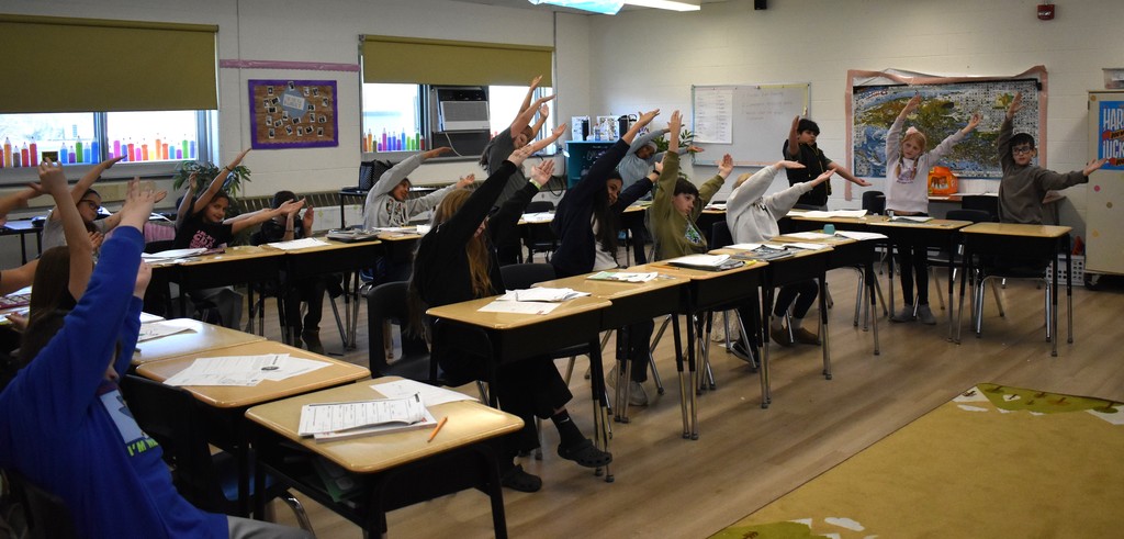 students in math class