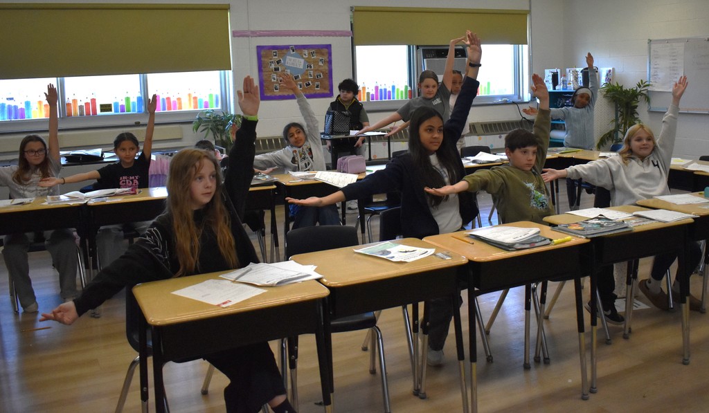 students in math class