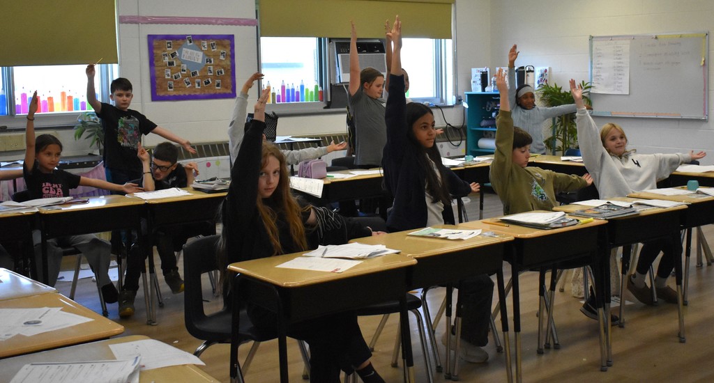 students in math class