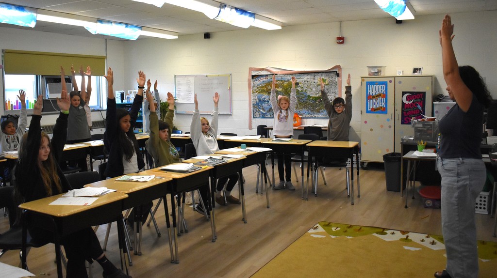 students in math class